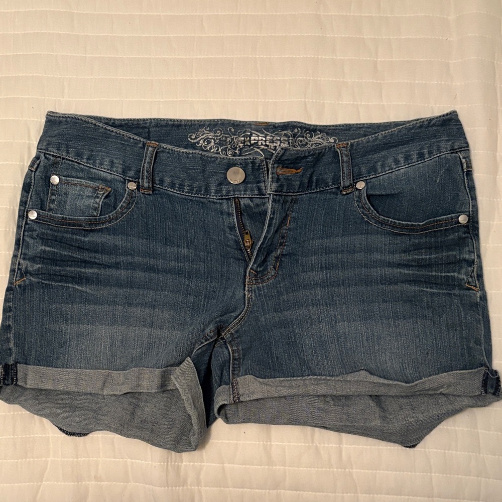 Express Dark Blue Jean Shorts